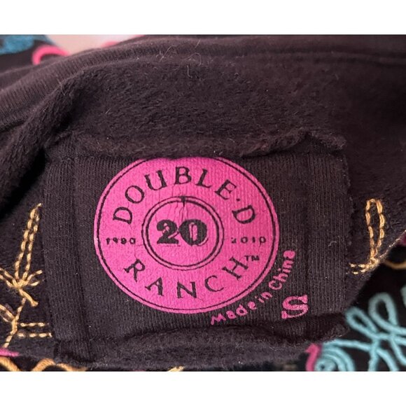 Double D Ranch Women's Small Full Zip Embroidered Western Jacket Top Black Blue - Picture 6 of 7